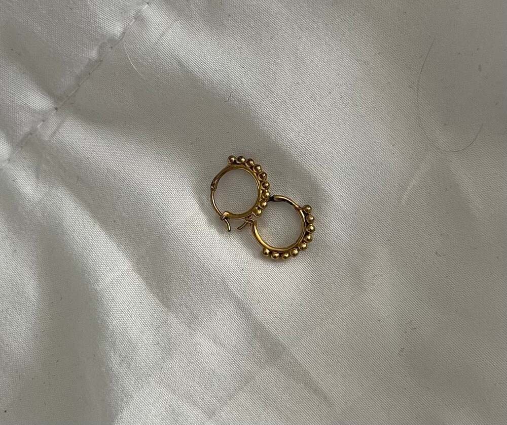 Minimalist Bead Hoop Earrings mini